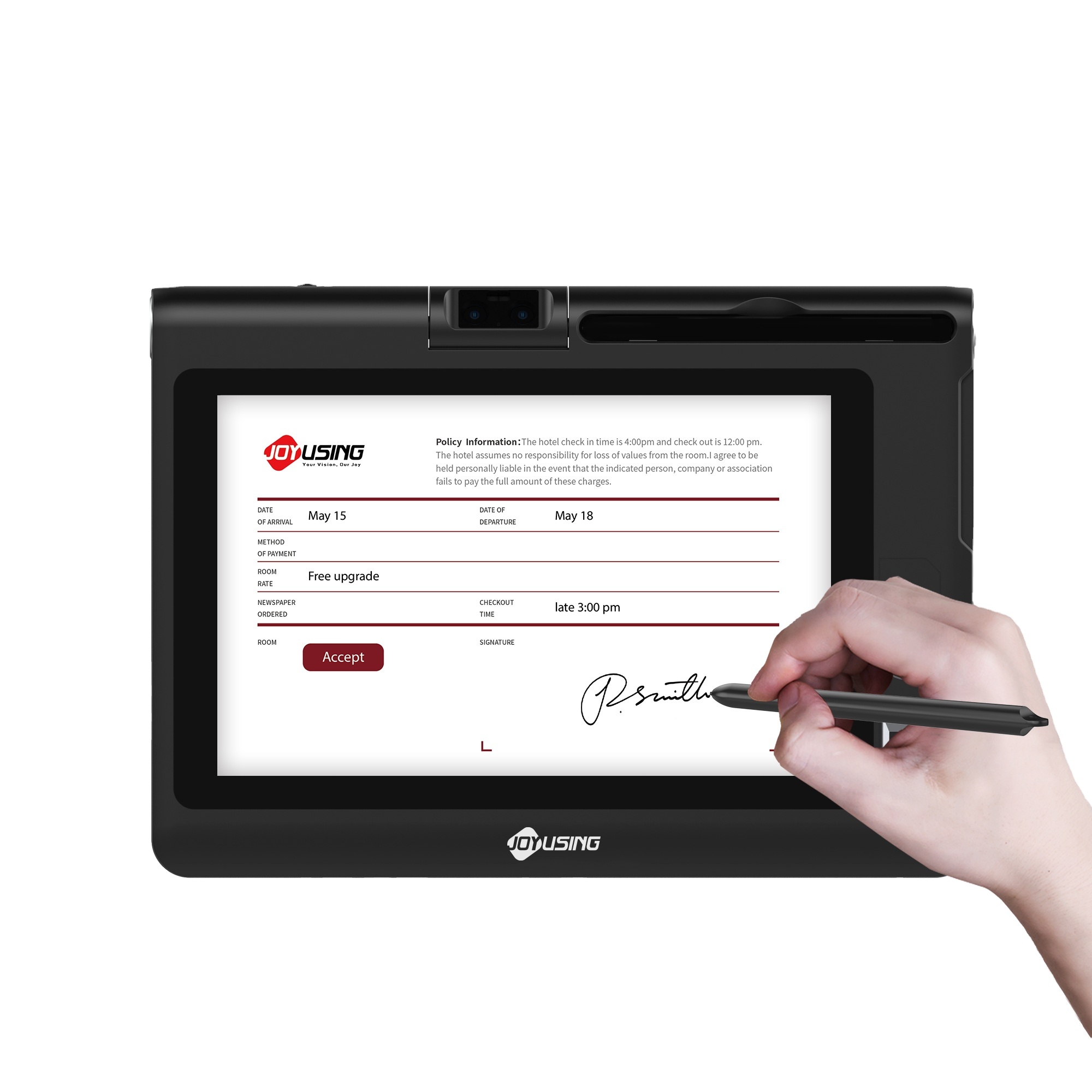 Digital Signature Pad - 10.1インチディスプレイ、スマートカードリーダー、指紋スキャナーを搭載したデジタル署名パッド