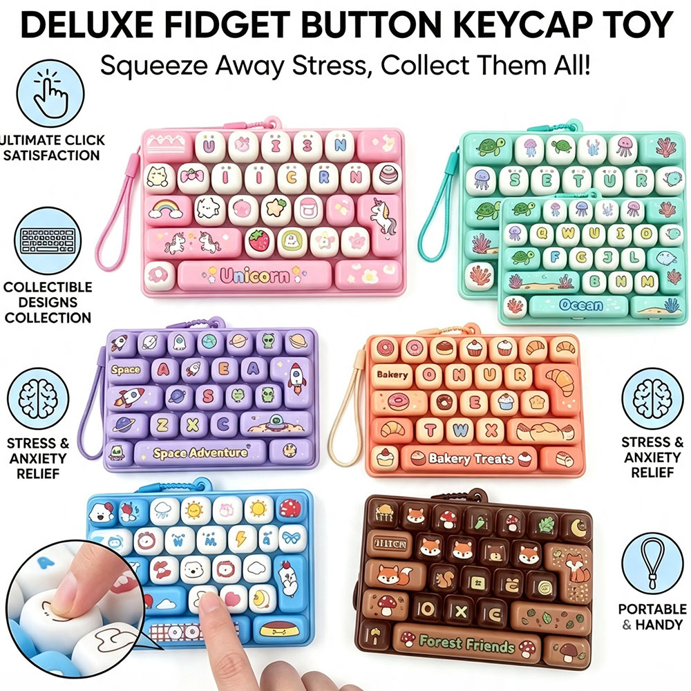 Office Tech And Gadgets - メカニカルキーボードキーホルダー 26グリッドキーキャップ クリッカー ASMR タクタイルデスクガジェット オフィス同僚