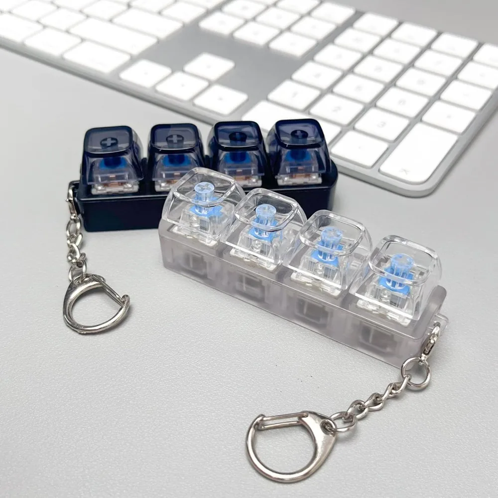 Office Tech And Gadgets - 1 個 LED キーボードキーキャップストレスリリーフキーホルダー 4 ボタンフィジェットツール大人子供用オフィス減圧ガジェットテックキーホルダー