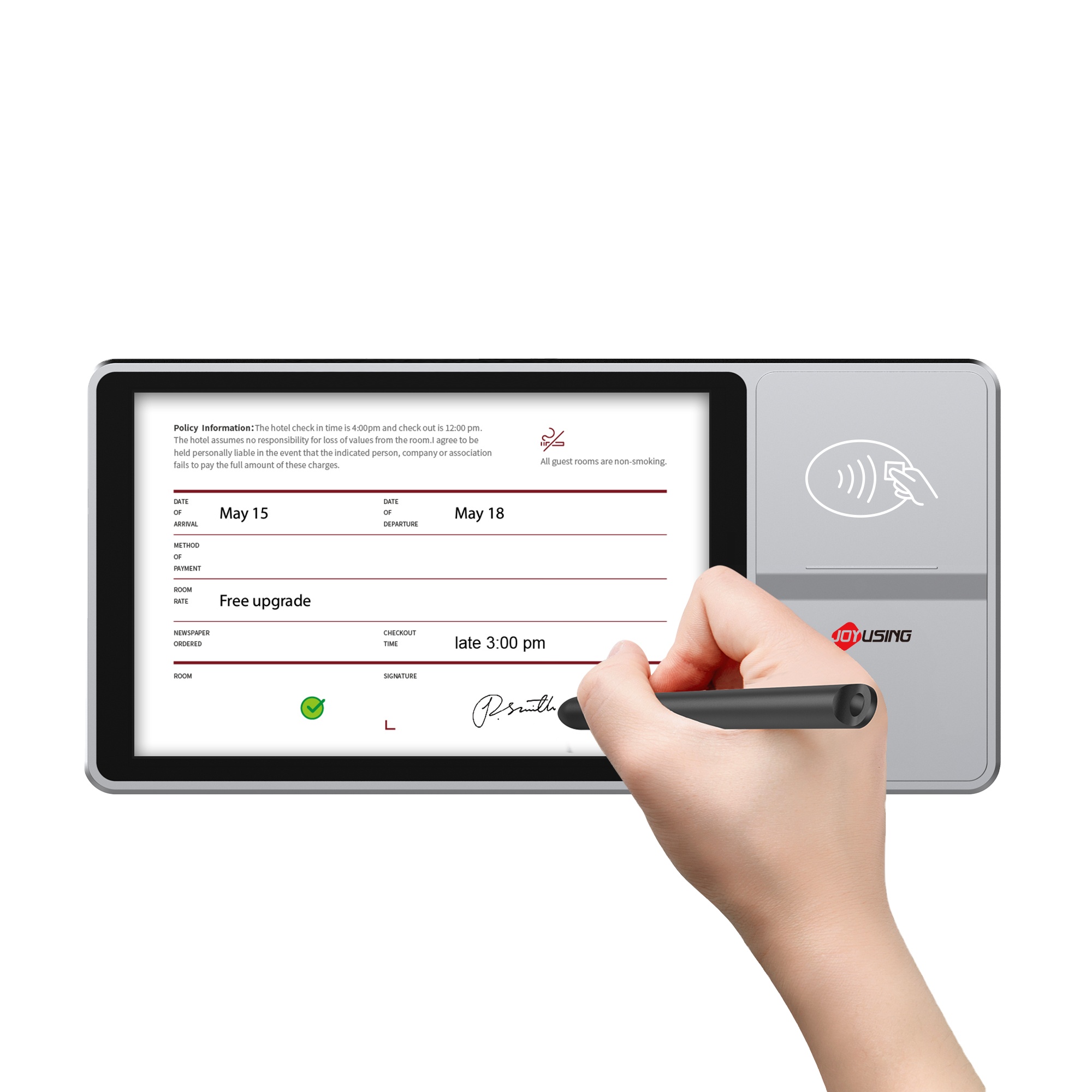 Digital Signature Pad - NFC指紋認証＆カメラ付きドキュメントスキャナー デジタル署名パネル 電子銀行署名パッド-在庫あり！